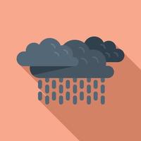 vector plano de icono de lluvia nublada. niebla fría