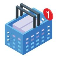 Technology store basket icon isometric vector. Shop retail vector