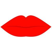 Sexy blush red lips vector on white background. Woman lips kiss stamp. Perfect for love logos, wedding cards and banners.