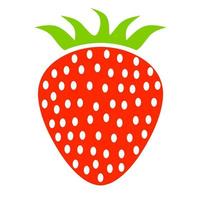 icono de fresa madura aislado en blanco. fruta roja fresca de verano. bonito diseño plano para el logo vegetariano. ilustración vectorial vector