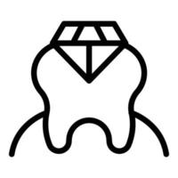 vector de contorno de icono de cuidado de diamantes. cuidado de los dientes