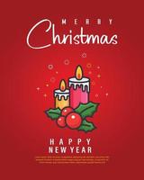 Xmas or Christmas and New Year vector card design with invitation  greetings and banner design