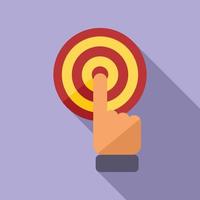 Push button target icon flat vector. People seo vector