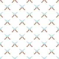 Two knives pattern, cartoon style vector