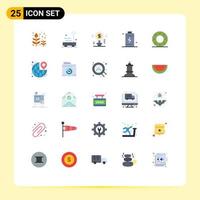 25 User Interface Flat Color Pack of modern Signs and Symbols of charging cell technology battery dollar Editable Vector Design Elements