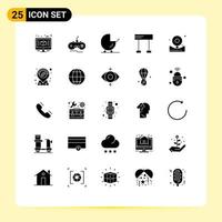 Universal Icon Symbols Group of 25 Modern Solid Glyphs of alert sport baby race finish Editable Vector Design Elements