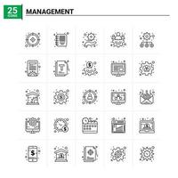 25 Management icon set. vector background