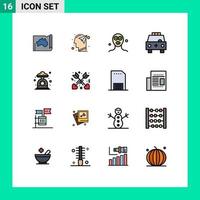 Set of 16 Modern UI Icons Symbols Signs for filled ambulance imagination relaxation cosmetics Editable Creative Vector Design Elements