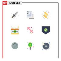User Interface Pack of 9 Basic Flat Colors of saint event web date quinn feather Editable Vector Design Elements