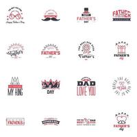 Happy fathers day 16 Black and Pink Lettering happy fathers day Editable Vector Design Elements