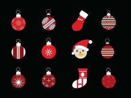 Christmas tree ornament balls with winter cloth vector