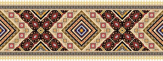 horizontal ethnic geometric pattern. American, Aztec motif textile pattern style. Seamless pattern design for fabric, curtain, background, carpet, wallpaper, clothing, wrapping, tile. American Vector. vector