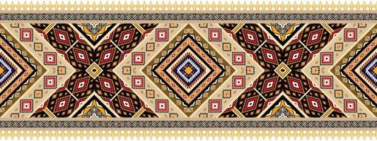 horizontal ethnic geometric pattern. American, Aztec motif textile pattern style. Seamless pattern design for fabric, curtain, background, carpet, wallpaper, clothing, wrapping, tile. American Vector. vector