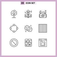 9 Creative Icons Modern Signs and Symbols of food holi saint food shape Editable Vector Design Elements