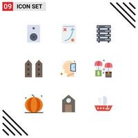 9 Creative Icons Modern Signs and Symbols of shop front buildings strategy web server Editable Vector Design Elements