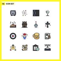 Universal Icon Symbols Group of 16 Modern Flat Color Filled Lines of drink wallet crackers man accessories Editable Creative Vector Design Elements