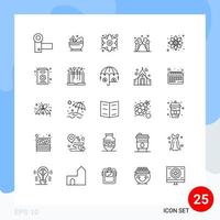 conjunto de 25 líneas vectoriales en cuadrícula para física crema sopa hielo flor genérica elementos de diseño vectorial editables vector