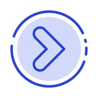 Arrow Right Forward Direction Blue Dotted Line Line Icon vector