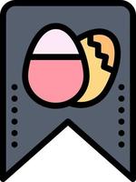 etiqueta huevo de pascua color plano icono vector icono banner plantilla