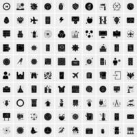 Set of 100 Business Solid Glyph icons vector