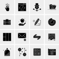 16 iconos universales de negocios vector ilustración de icono creativo para usar en proyectos relacionados con la web y dispositivos móviles