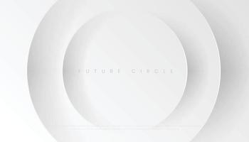 Abstract Minimalist White Circles Background with Luxury Style. Futuristic Circular Wallpaper. Vector Illustration