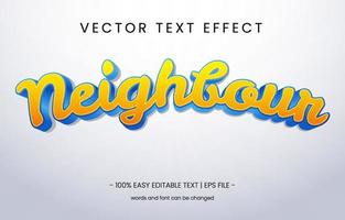 panel de estilo gráfico de efecto de texto vecino vector
