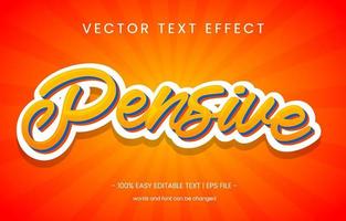 Pensive Text Effect Graphic Style Panel vector