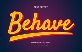 Behave Text Effect Graphic Style Panel vector