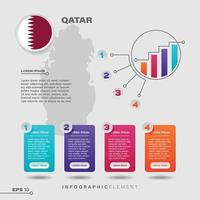 Qatar Chart Infographic Element vector
