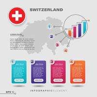 elemento infográfico gráfico de suiza vector