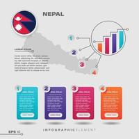 elemento infográfico gráfico de nepal vector