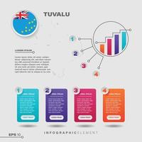 elemento infográfico gráfico de tuvalu vector