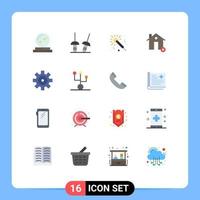 16 Thematic Vector Flat Colors and Editable Symbols of setting estate microphone clear buildings Editable Pack of Creative Vector Design Elements