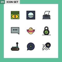 Set of 9 Modern UI Icons Symbols Signs for padlock holidays typewriter holiday easter egg Editable Vector Design Elements