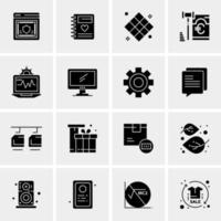 16 iconos universales de negocios vector ilustración de icono creativo para usar en proyectos relacionados con la web y dispositivos móviles