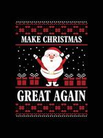 Ugly Christmas Sweater typography apparel Vintages Christmas T-shirt design Christmas merchandise designs, hand-drawn lettering for apparel fashion. Christian religion quotes saying for print vector