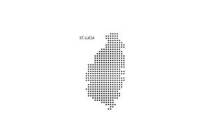 Vector square pixel dotted map of St.Lucia isolated on white background with St.Lucia flag.