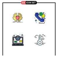 Stock Vector Icon Pack of 4 Line Signs and Symbols for man business identity line digital Editable Vector Design Elements
