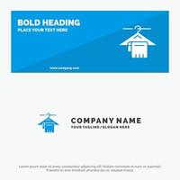 Hanger Towel Service Hotel SOlid Icon Website Banner and Business Logo Template vector