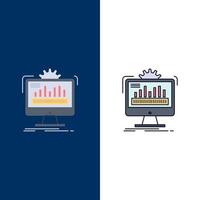 dashboard admin monitor monitoring processing Flat Color Icon Vector