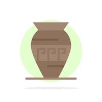 Amphora Ancient Jar Emojis Jar Greece Abstract Circle Background Flat color Icon vector