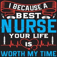 I because a best nurse your life is wroth my time vector