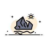 Ecology Environment Ice Iceberg Melting  Business Flat Line Filled Icon Vector Banner Template