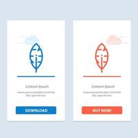 Feather Ink Write  Blue and Red Download and Buy Now web Widget Card Template vector