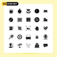 25 Creative Icons Modern Signs and Symbols of columns arch sport pie chart Editable Vector Design Elements