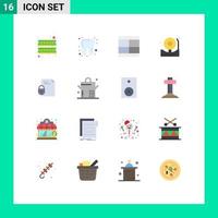 Pictogram Set of 16 Simple Flat Colors of document fire design bell alarm Editable Pack of Creative Vector Design Elements