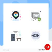 4 Thematic Vector Flat Icons and Editable Symbols of location sauna india security visualize Editable Vector Design Elements