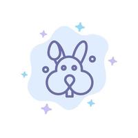 Bunny Easter Rabbit Blue Icon on Abstract Cloud Background vector