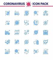 Corona virus disease 25 Blue icon pack suck as sample lab virus blood infection viral coronavirus 2019nov disease Vector Design Elements